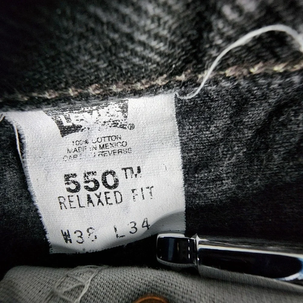 VTG Levis 550 Jeans Black Men's 38x34 Fit 34x32 Y2K 2000‎ Relaxed Fit Denim